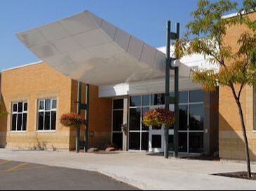 Exterior of community centre in Beverley Acres, Richmond Hill, Ontario