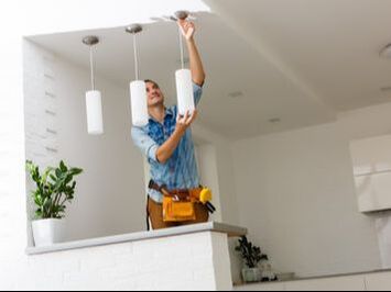 chandelier installing a ceiling pendant light fixture in Richmond Hill, Ontario
