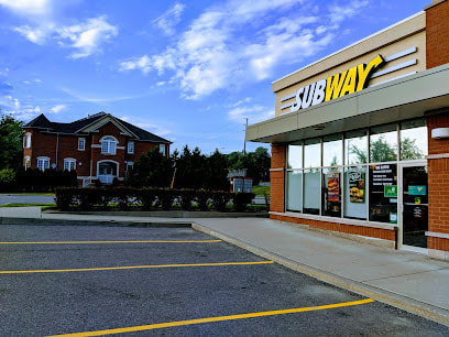 Exterior of Subway restaurant and parking lot in Jefferson, Richmond Hill, Ontario
